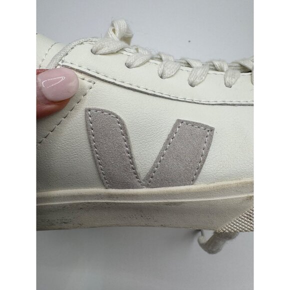 Veja‎ Shoes Women 6 White Gray Leather Lace Up Campo Sneakers Fashion Outdoor - Picture 10 of 11
